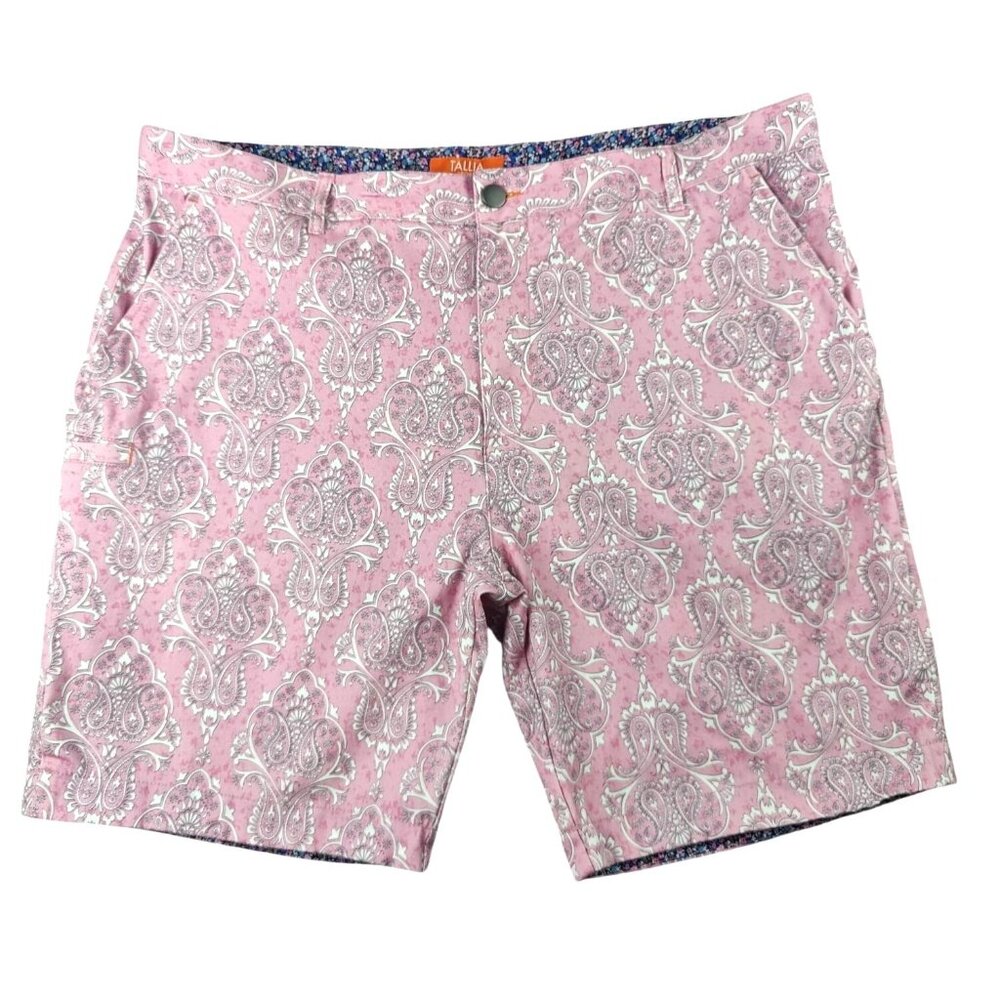 Tallia Sport Men's Paisley Pink Shorts Size 40